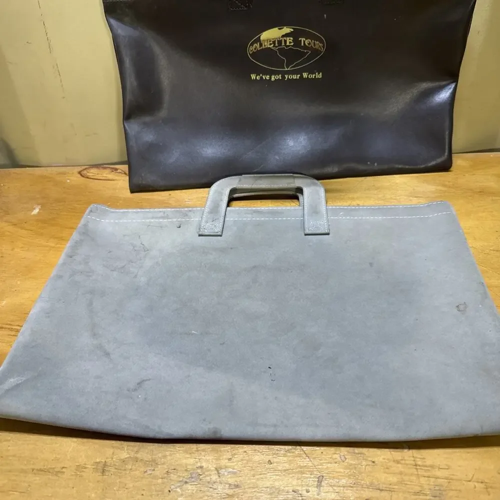 Vintage Attaché Travel Document Carriers 17” X 12” Lot Of 2